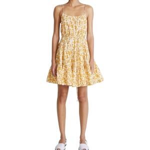 Apiece Apart Biba Tiered Floral Cream Organic Cotton Minidress NEW